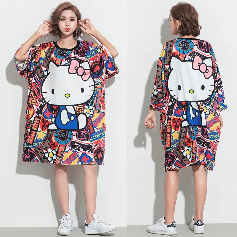 Женское платье в уличном стиле повседневное свободное тонкое большого размера с