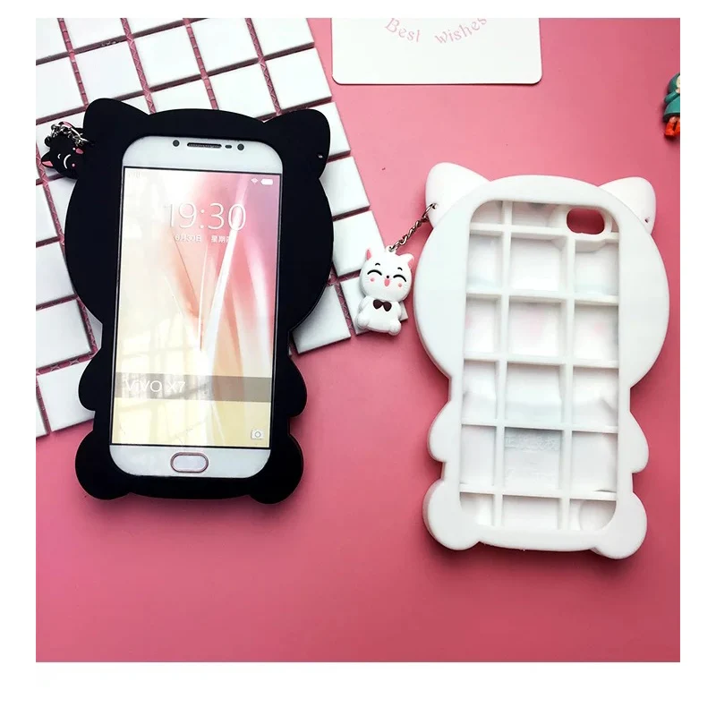 Чехол для мобильного телефона iphone 7 lucky cat мягкий чехол с милым кулоном мультяшный