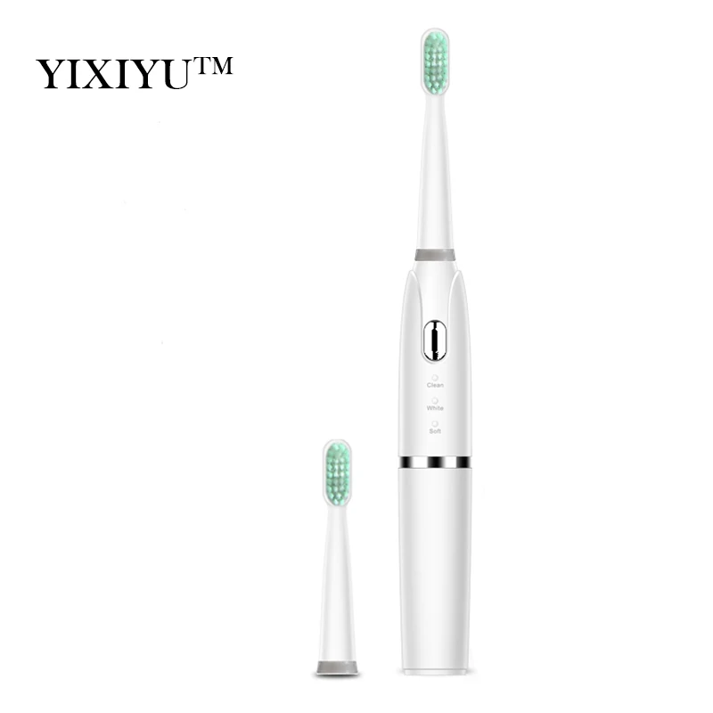 

YIXIYU ultrasonic electric toothbrush with 2 brush heads 3 clean teeth mode intelligent timing battery powered oral care set