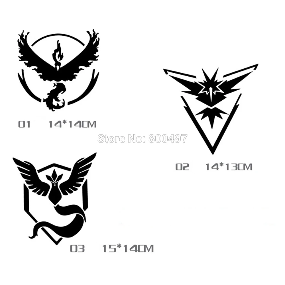 Автомобиль Стайлинг мультфильм животное Пикачу Покемон птица artiuno Moltres Zapdos