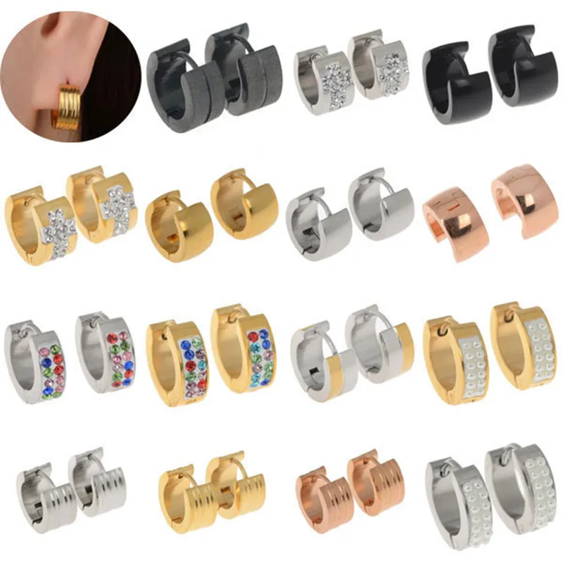 Модные мужские и женские носки из нержавеющей стали стад Хооп Серьги с