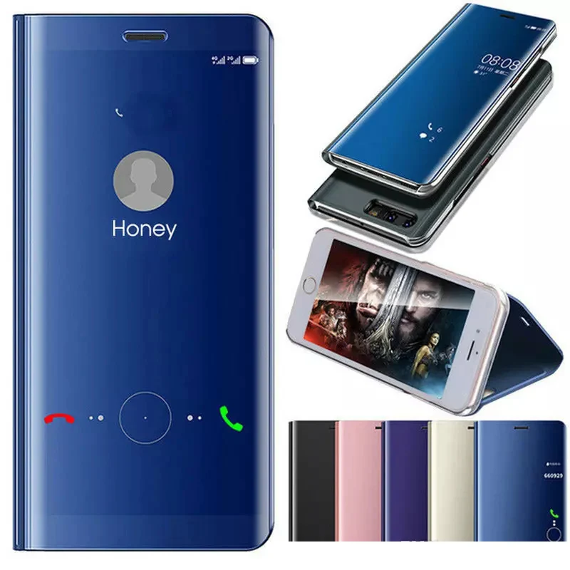 200 шт. для S10 plus S10e S7 edge Huawei P30 P30pro Smart откидная подставка зеркальный прозрачный