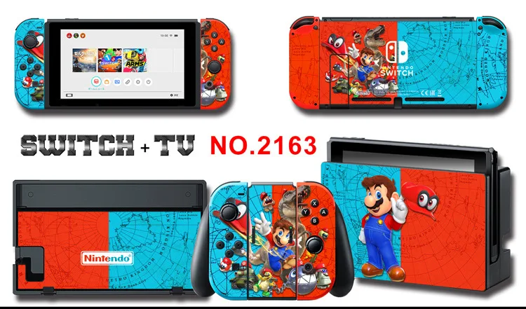 Для nintendo Switch Pain sticker консоль Dock Joy Con полное покрытие цветной бумажной кожи Закаленное стекло протектор экрана от 2000-2305