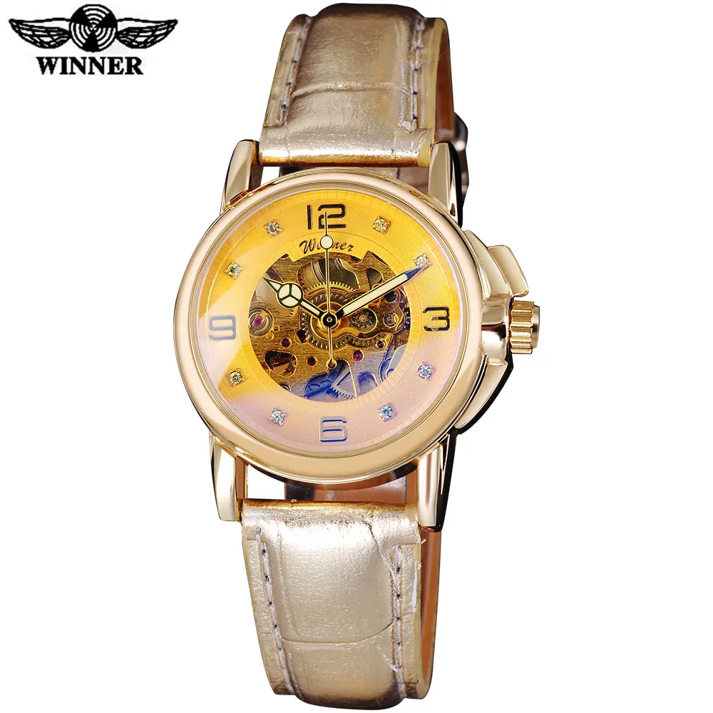 2016 Популярные Брендовые женские часы WINNER Роскошные автоматические с циферблатом