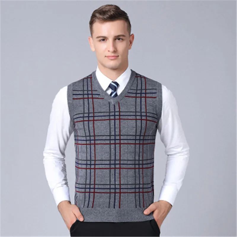 Мужские свитера осенне-зимняя куртка мужские теплые пуловеры без рукавов с