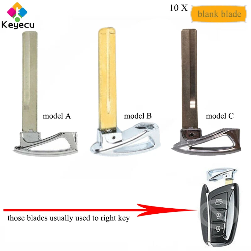 KEYECU 10 шт Замена Uncut Smart Prox аварийный вставной полотно дистанционного ключа Fob для