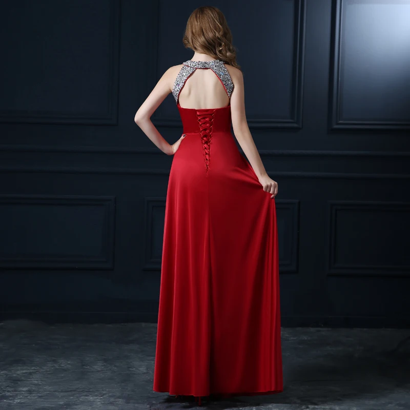 Pluse длинные шелковые вечерние платья размера красный бисер плиссированные с