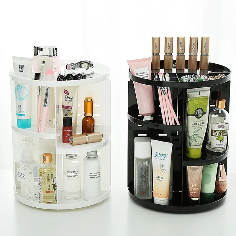 

Fashion 360-degree Rotating Makeup Organizer Box Brush Holder Jewelry Organizer Case Jewelry Makeup Cosmetic Storage Box