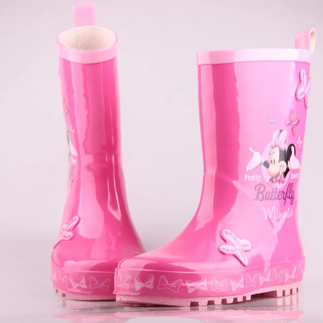 2017 новое поступление детские резиновые сапоги wellies розовая Минни обувь для