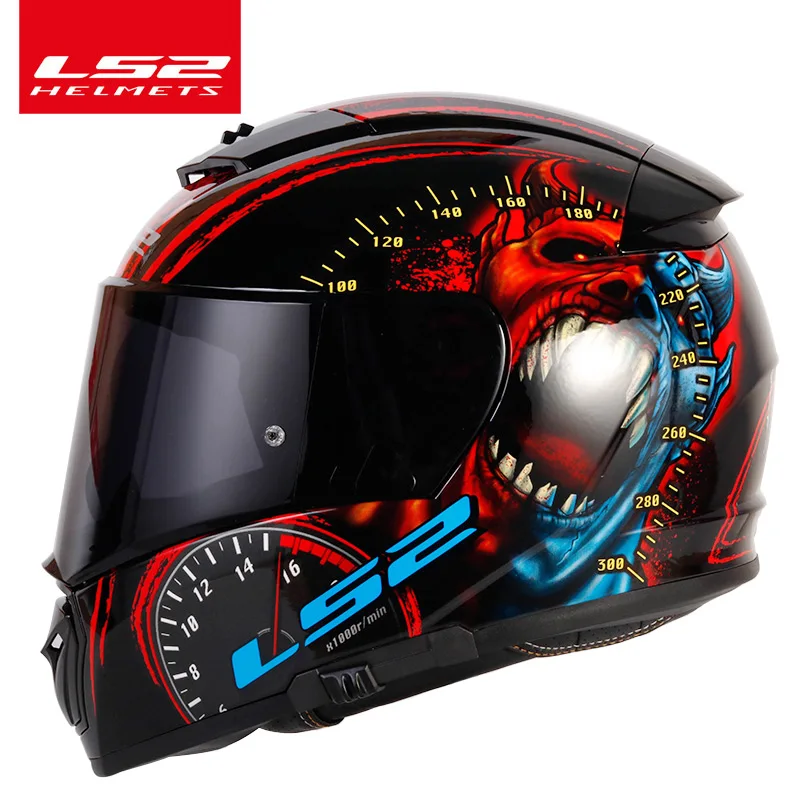 LS2 Breaker Chrome-plated helmet Ninja Full Face Motocycle helmet UV Resistant Fog-Free System helmet made of KPA - Цвет: 17
