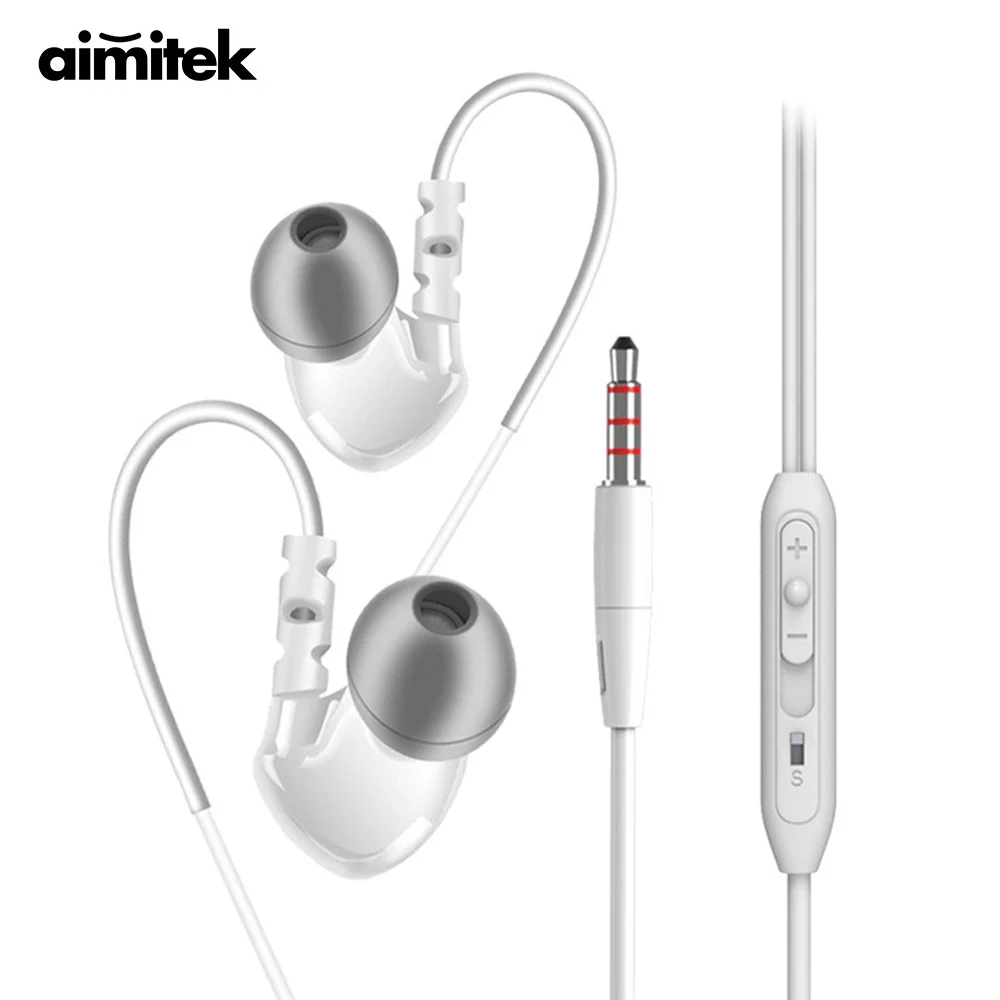 Наушники-вкладыши Aimitek спортивные стереонаушники с басами музыкальные гарнитуры
