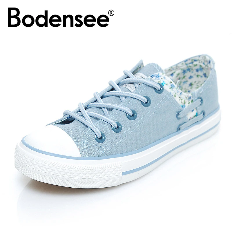BODENSEE/Женская парусиновая обувь; женские кроссовки с кружевом и вырезами; женские повседневные кроссовки с цветочным рисунком; женская обувь; tenis feminino