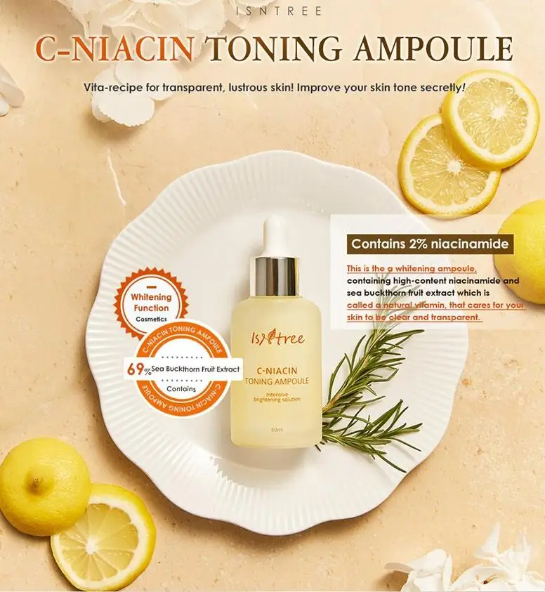 Isntree C Niacin Тонизирующая ампула 50 мл отбеливающий крем увлажняющий сывороточный