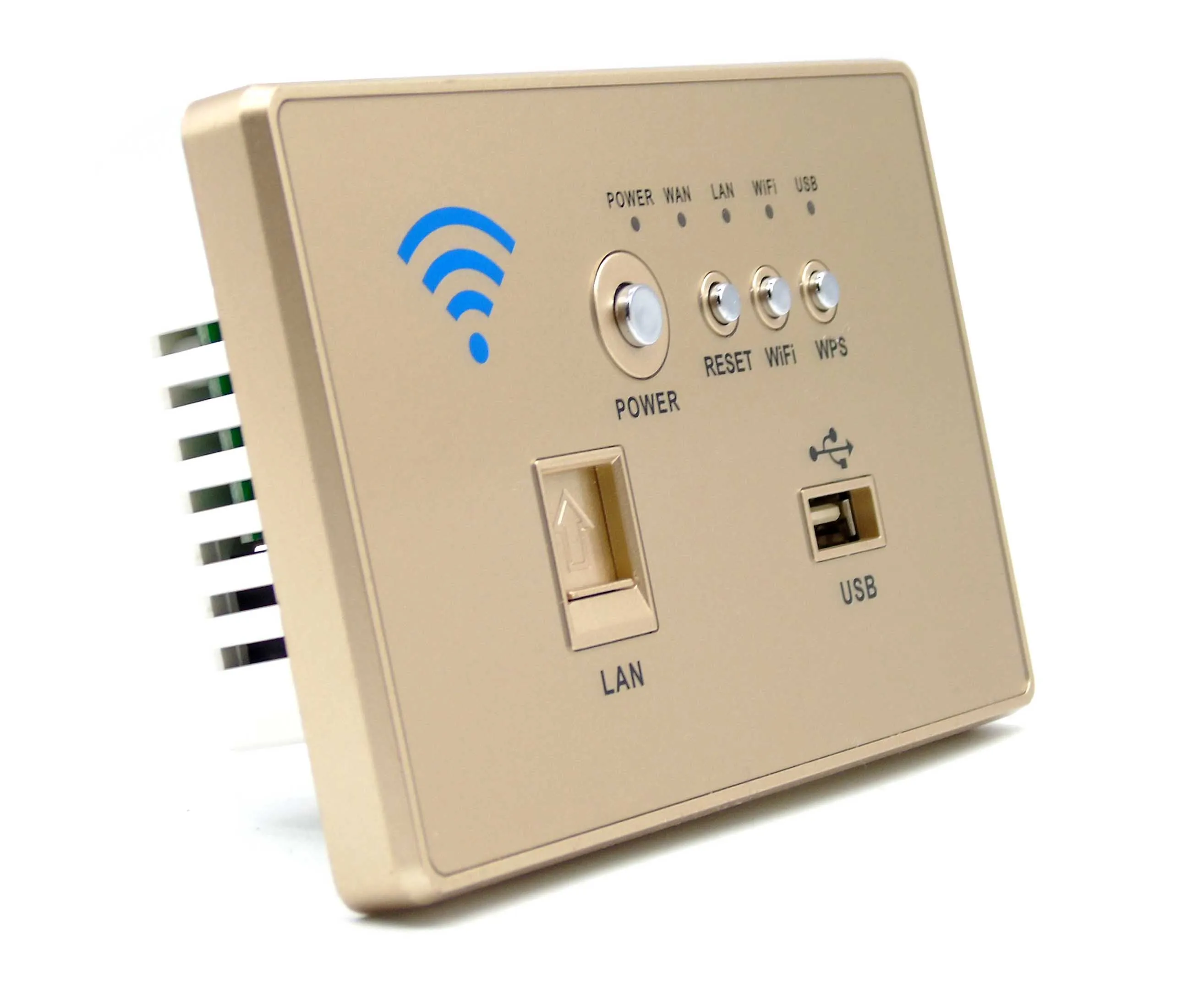 HESSWAY настенный встроенный беспроводной AP маршрутизатор 3g/4G беспроводной Wi-Fi компьютерное гнездо для зарядки USB Панель 3g повторитель 118 стандартные розетки - Тип: Gold
