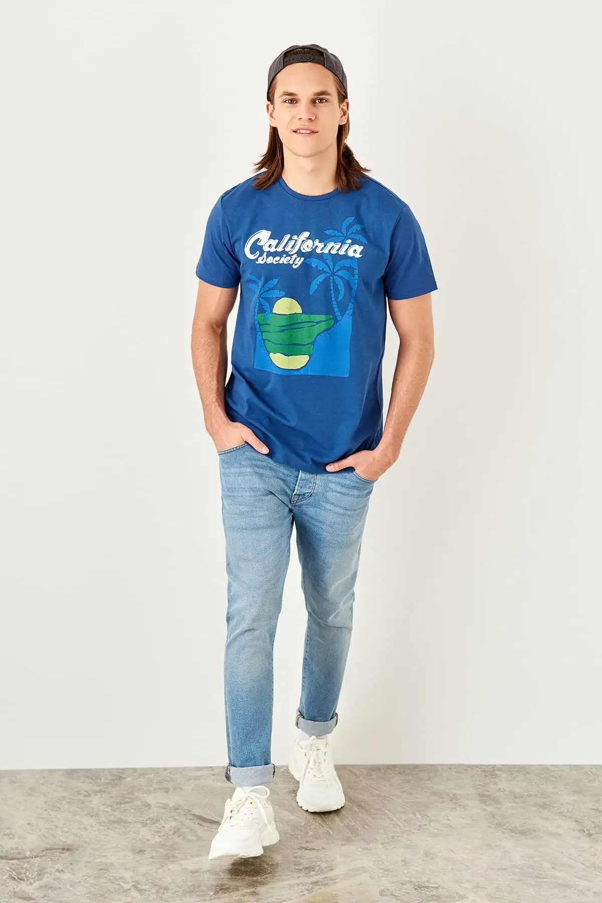 Trendyol Indigo Men 'S Cotton Printed Undershirt TMNSS19TX0065 | Мужская одежда