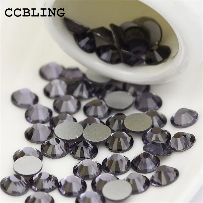 CCBLING кристалл фиолетовый ss3-ss30 сумка Стразы для ногтей плоская задняя часть без