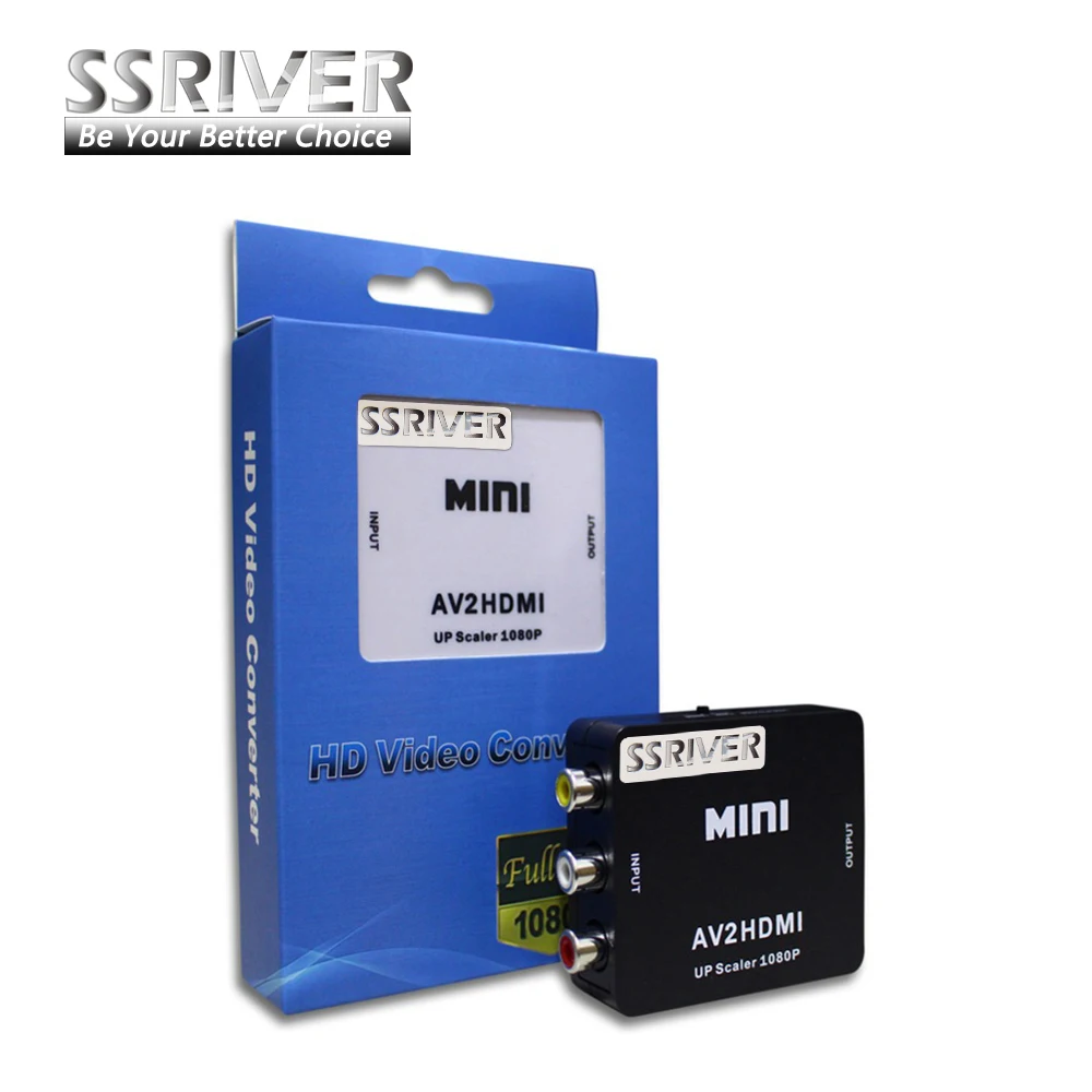 Ssriver RCA для HDMI AV к 1080 P AV2HDMI Мини конвертер преобразователь сигнала ТВ VHS