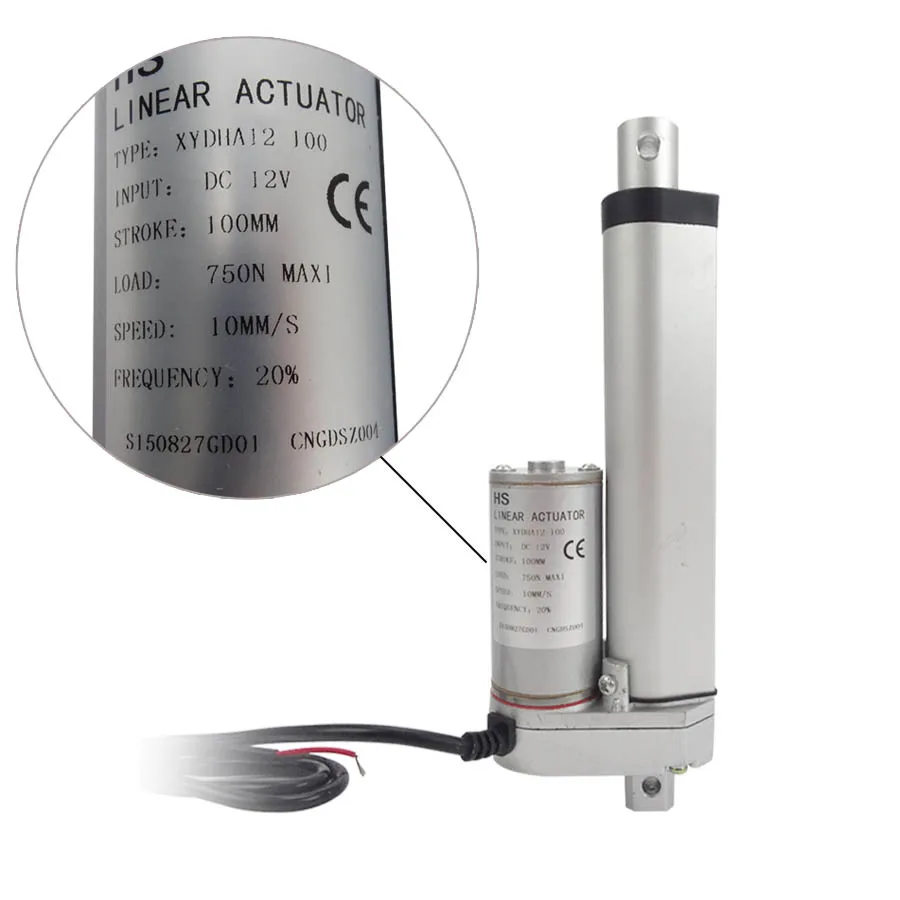 Мотор-редуктор постоянного тока, 12 В, 24 В, водонепроницаемый, ход 10 мм, линейный привод постоянного тока, двигатель постоянного тока 750 Н/75 кг/165 фунтов