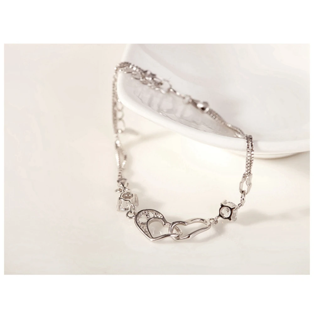 Женский браслет из серебра 925 пробы с подвеской в виде сердца|jewelry desk|bracelet metaljewelry