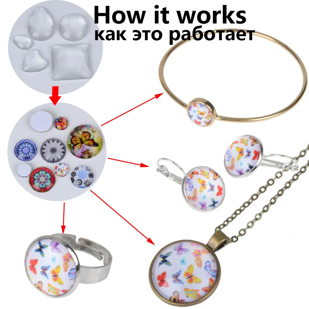 100 шт./лот 8 мм ручной работы квадратный Куб Стеклянный кабошон для подвесной