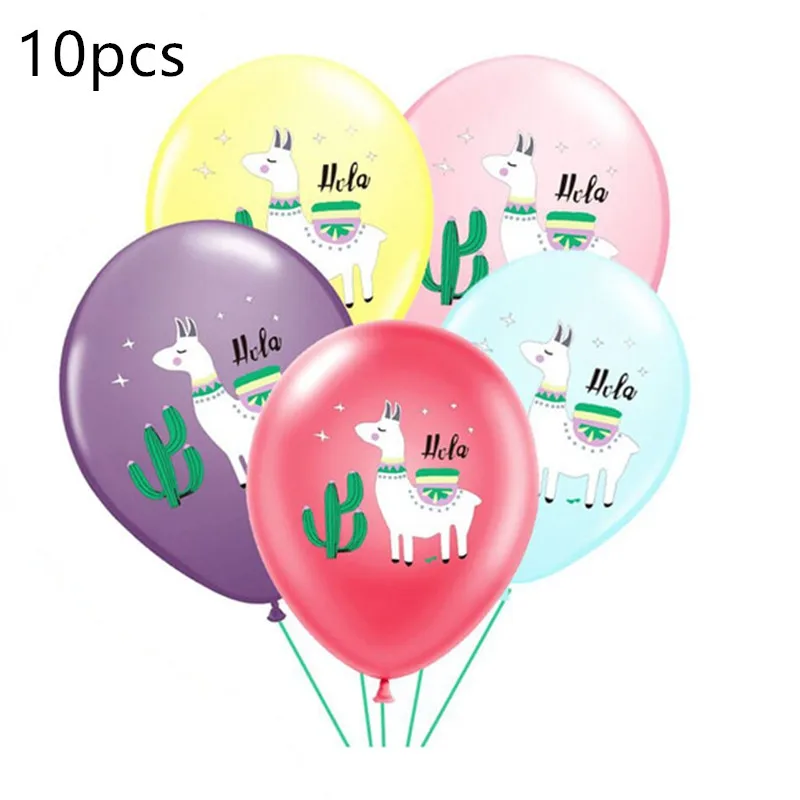 Latex 10pcs 1 компл. кактус Альпака Llamas Единорог торт Топпер украшения для капкейков свадебные украшение для торта ко дню рождения джунгли для летних вечеринок - Цвет: Latex 10pcs