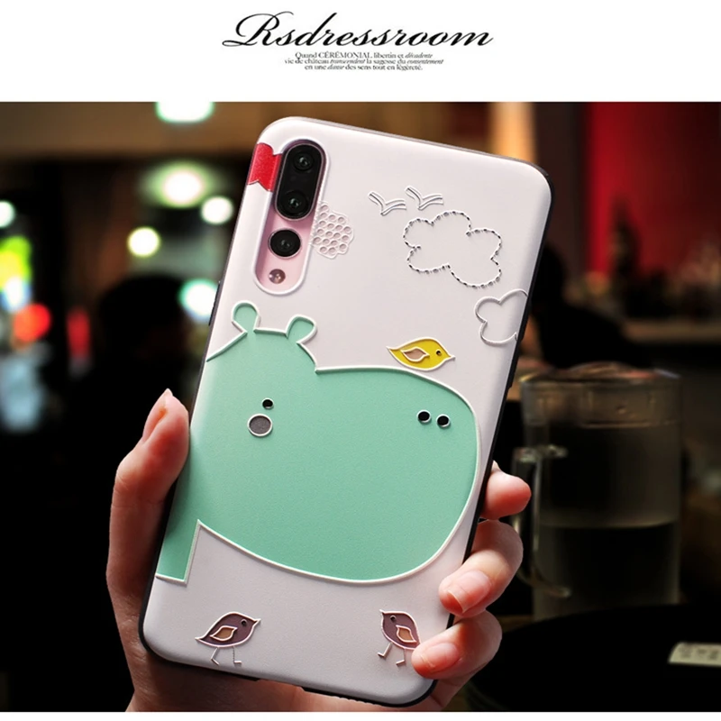Elephant Emboss Animals Case For Huawei P10 Plus P20 Pro Honor 8 9 P9 Mate10 Lite Owl Cases |