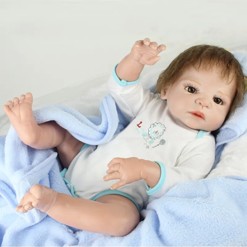 NPKDOLL 55 см Кукла Новорожденный Младенец полный винил 22 дюйма Мягкий силикон BeBe Reborn