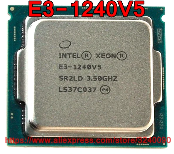 Оригинальный процессор Intel CPU Xeon E3 1240V5 3 50 ГГц 8 Мб 80 Вт четырехъядерный разъем 1151