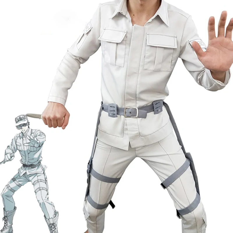 Аниме Hataraku Saibou Cells At Work Косплей Костюм лейкоцит костюм Хэллоуин карнавал белая