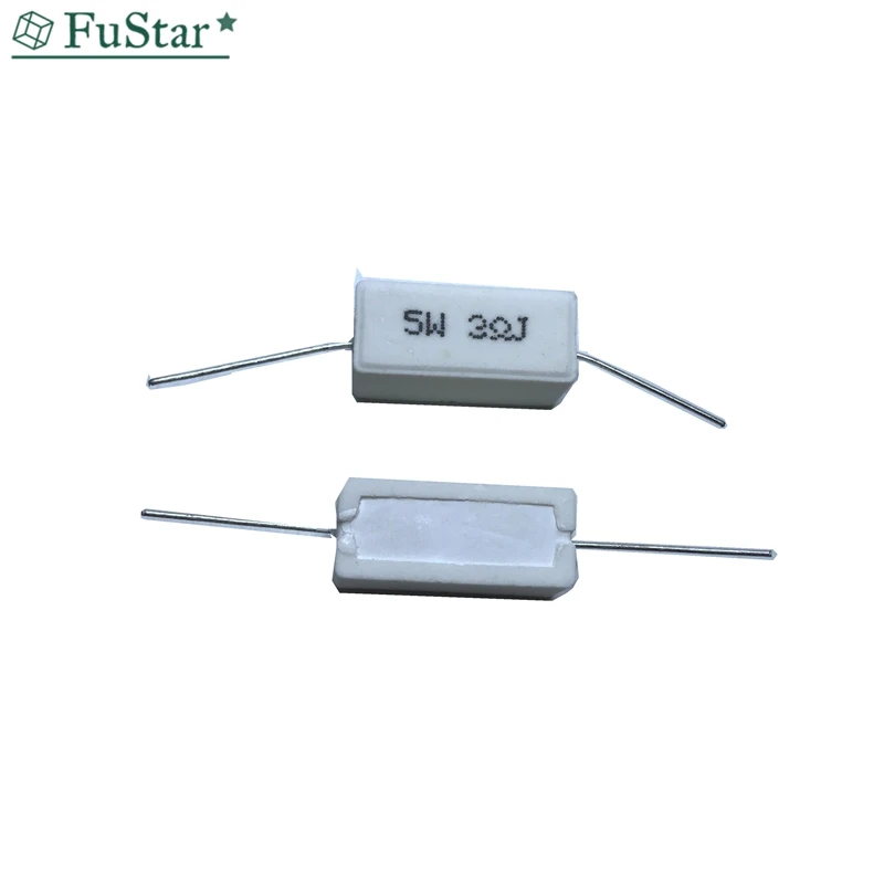 

10pcs 5W 5% Cement Resistor Power Resistance 3R 3RJ