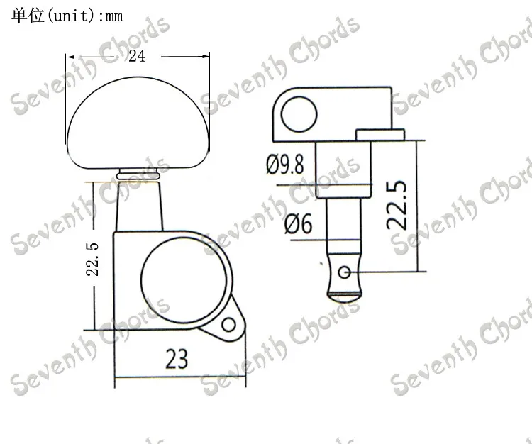 Набор 3R3L красивые золотые герметизированные колышки для тюнинга головки гитары