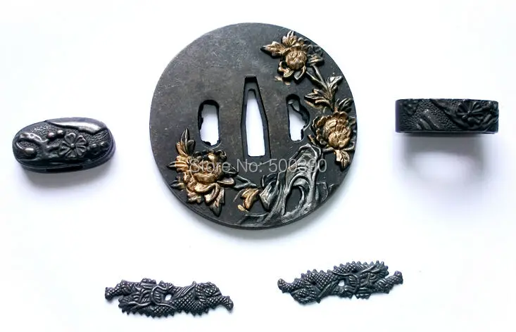 Набор Фитингов Tsuba из сплава для японского самурайского меча ниндзя катаны