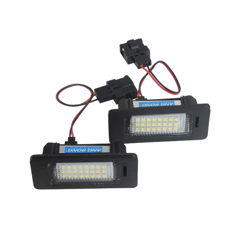 ANGRONG 2x18 SMD 3528 LED белый свет номерного знака для Audi TT Q5 A3 A4 A5 A6 A7 VW Golf MK6 Passat B6 Porsche Panamera |