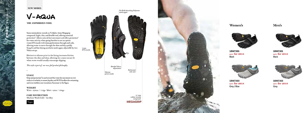 Vibram fivefinger дизайн V-Aqua резина с пятью пальцами водные виды спорта Нескользящие дышащий светильник для мужчин