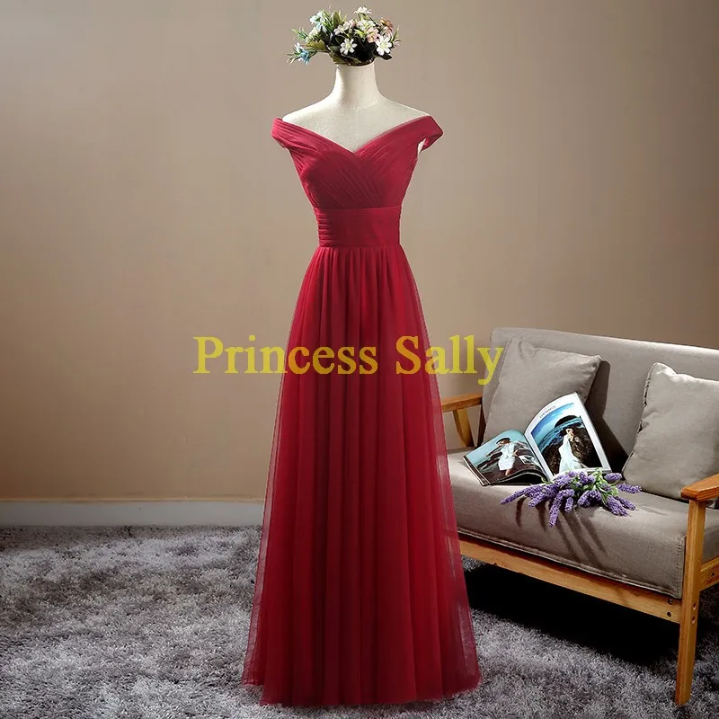 Бургундия платье невесты длинные Vestido де феста лонго вина красный складки V шеи старинные платье-линии платье невесты дешево- элегантный- платья свадебные платья