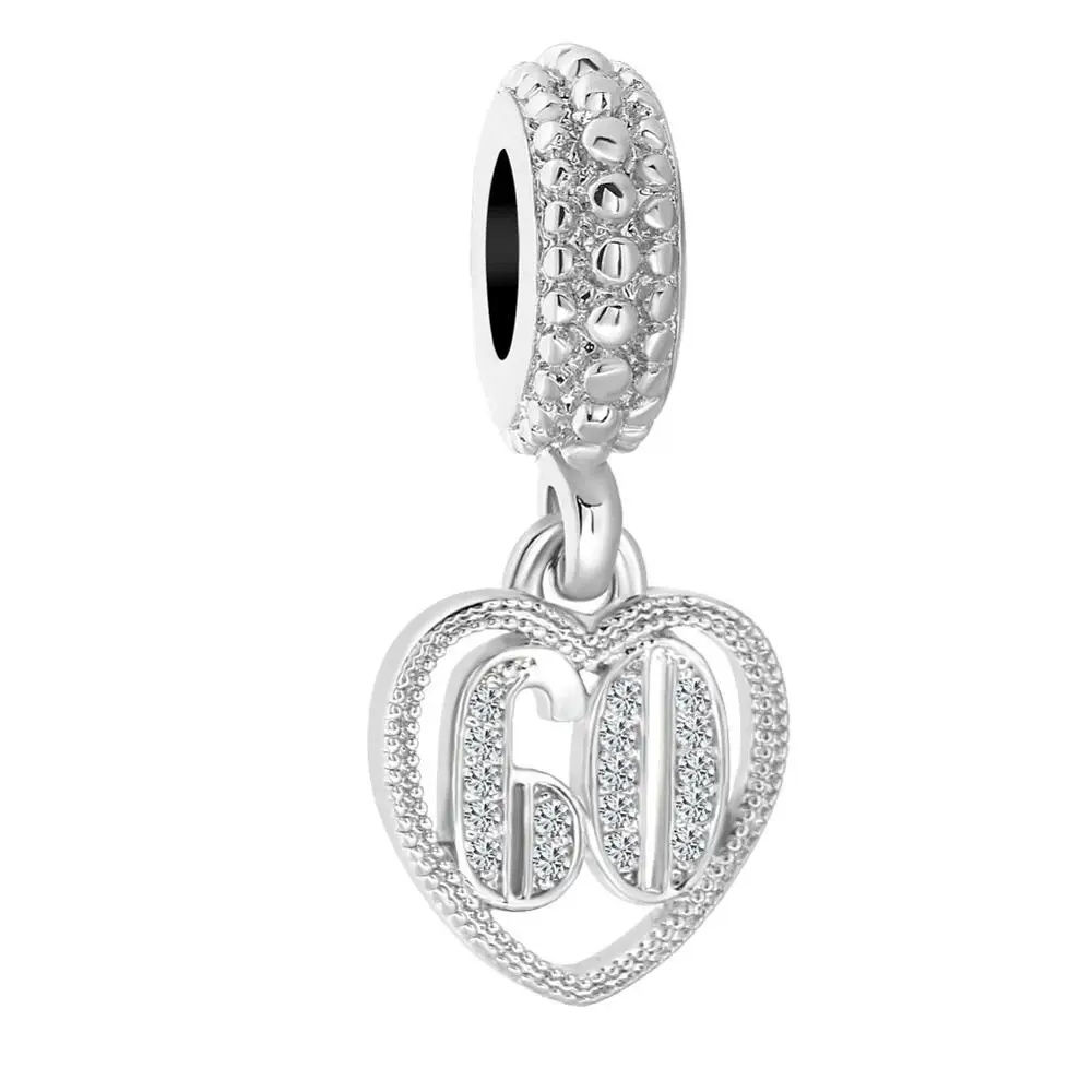 A957 Европейский шарик 18 50 60 мама бант-Кулон Шарм Fit Pandora браслет ожерелье DIY женские ювелирные изделия брелок - Цвет: A957