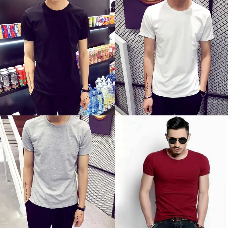 

Mens Trendy Short Sleeve Classic Basic Solid Color Workout Sports Blouse Casual Slim Fit O-Neck Pullover Tops
