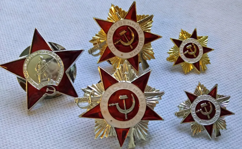 Набор из 5 шт. советских заказов времен Второй мировой войны (медали) значок копия