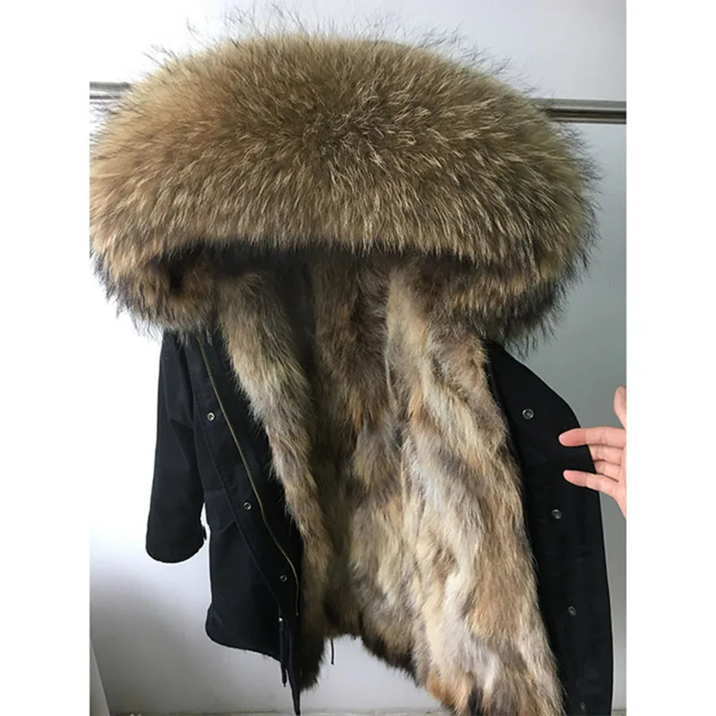 Scorpion Fur Collar Fur Liner Coat Silver Girl Jacket Leather Zipper Jacket Winter Female Natural Fur Collar Warm Thick Coat08