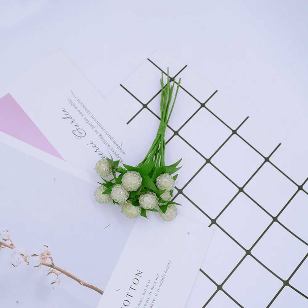 milk white 12 шт. высокое качество поддельные пластиковые гранатовые растения diy Подарочная коробка Рождественские вечерние украшения для дома искусственные мини вишневые фрукты - Цвет: milk white