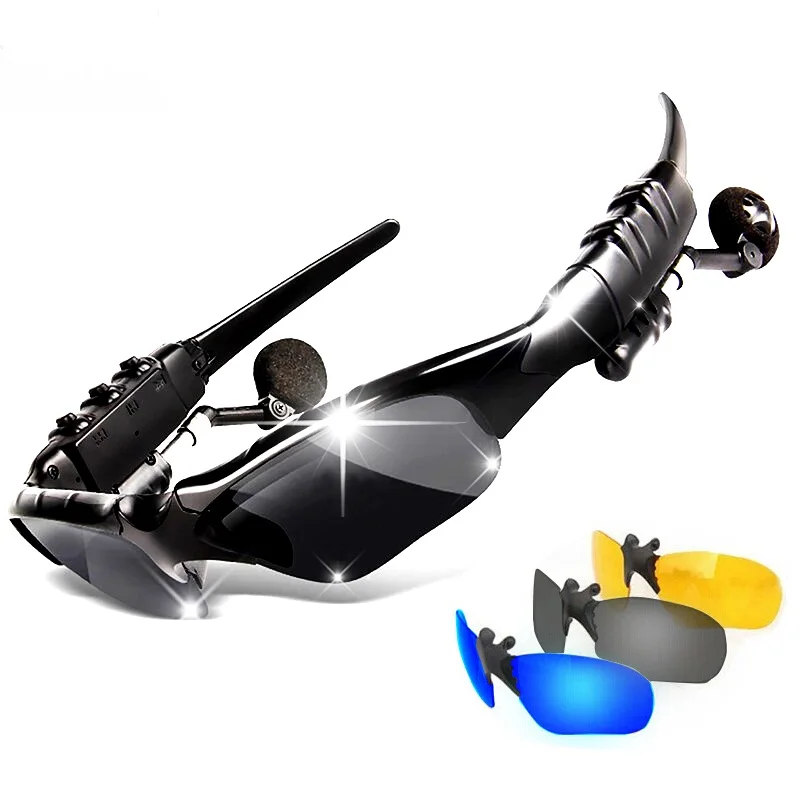 Спортивная Беспроводная Bluetooth гарнитура цветные солнцезащитные линзы наушники