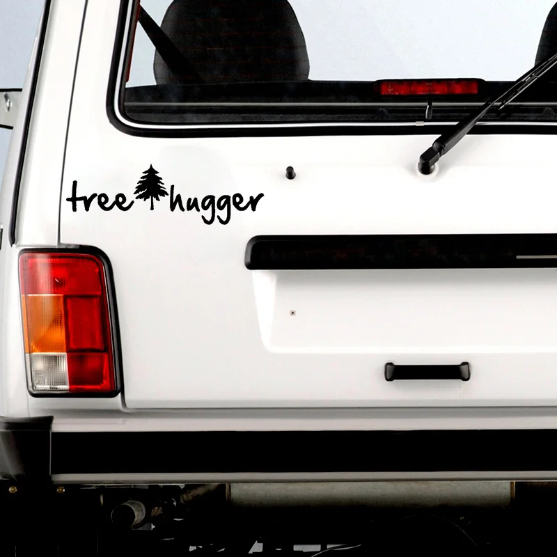 

19.4cm*6.3cm Durable And Light Tidal Current Tree Hugger Vinyl Car Sticker Delicate Window Decal