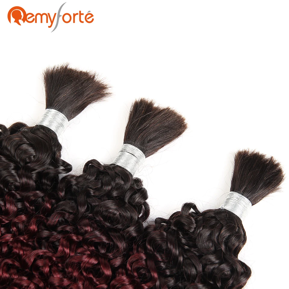 Remy Forte волосы Омбре 99J плетенные человеческие объемные бразильские кудрявые 3