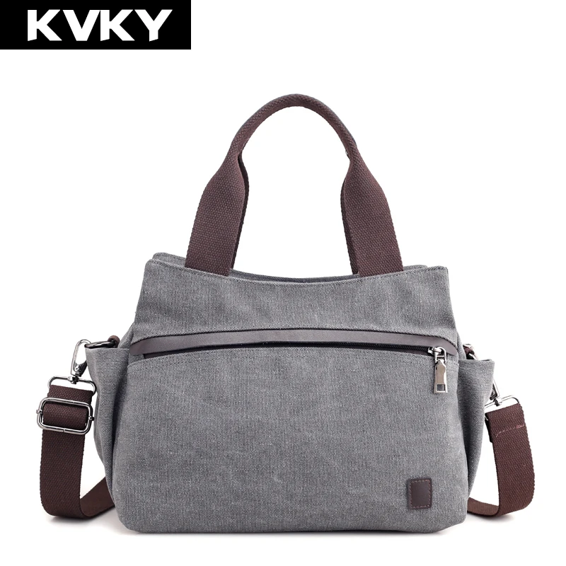 KVKY модные холщовые женские сумки большая вместительность повседневная женская