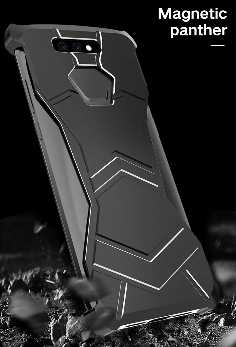 Магнитный чехол для телефона R-just Panther для Xiaomi Black Shark, металлический бампер для телефона, тонкий противоударный чехол для телефона