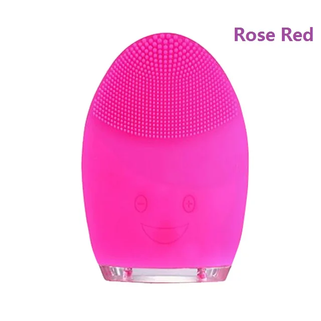 rose red Уход за кожей очищающее средство Мини электрическая Чистящая Щетка массажная стиральная машина Водонепроницаемые силиконовые очищающие устройства для лица - Цвет: rose red