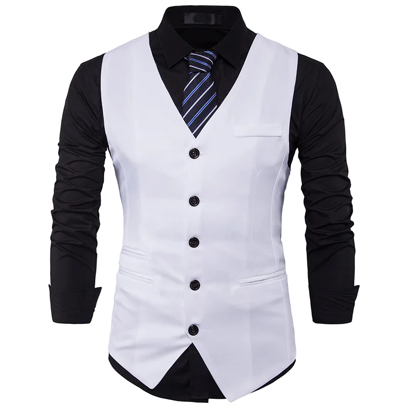 Мужской костюм жилет 2017 Slim Fit для мужчин Бизнес Свадебные S торжественное платье