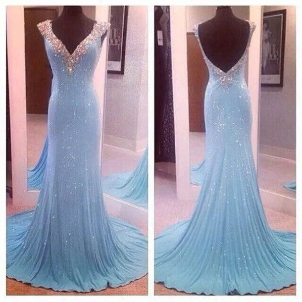 Mermaid Prom Dress Deep V Neckline Sequin Beaded Royal Blue Real Photo Spring Backless Court Train Cap Sleeve Evening Gowns | Свадьбы и