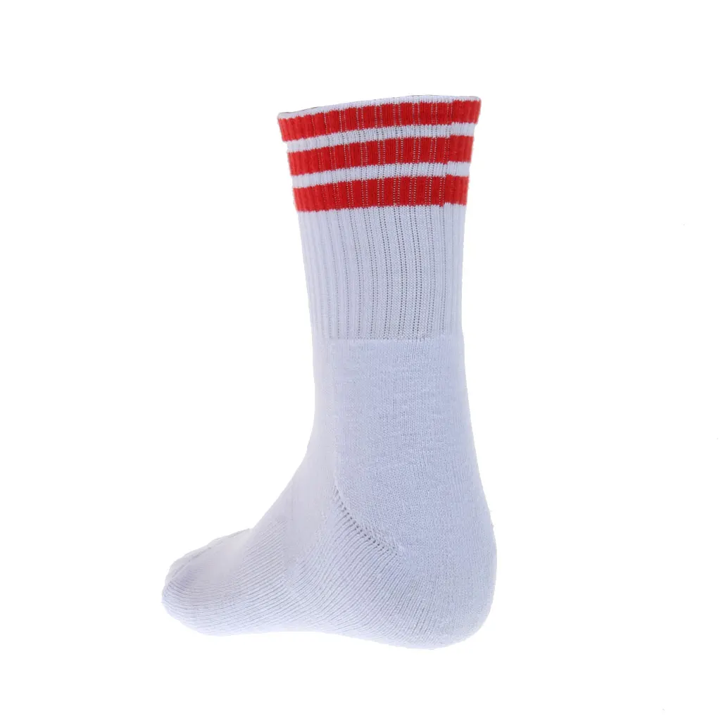 

Stripe Sports Running Football Soccer Elasticity Short Socks White Red