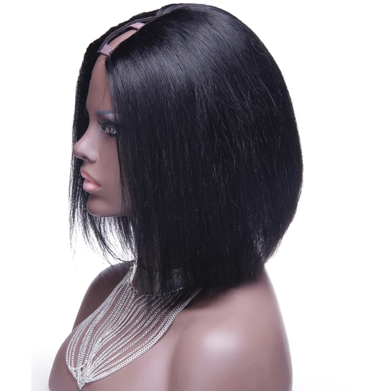 Волосы LUFFYHAIR Боб U образные парики бразильские волосы Remy короткие прямые